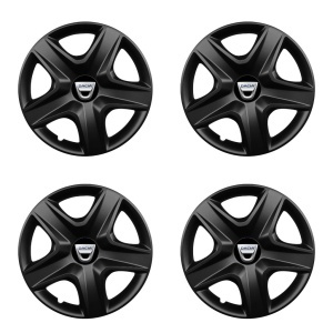 Set 4 capace roti 15 inchi (R15) compatibile DACIA, Model 340 Black - Img 2