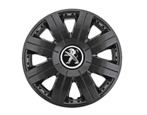 Set 4 Capace Roti 15 inchi (R15) Cosmos Negru, Compatibile cu Peugeot