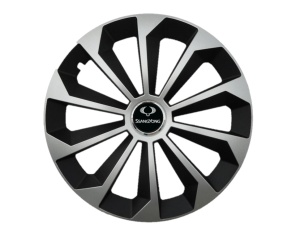 Set 4 Capace Roti 15 inchi (R15) Fame Gri-Negru, Compatibile Cu SsangYong