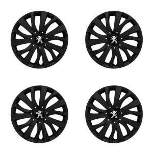 Set 4 capace roti 16 inch (R16) compatibile PEUGEOUT, Model - 432 Black Edition - Img 2