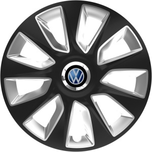 Set 4 Capace Roti 16 inchi (R16) Stratos Gri-Negru, Compatibile Cu Volkswagen