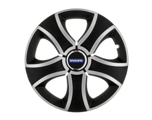 Set 4 capace roti Bis Gri-Negru R14 pentru gama auto Volvo - Img 1