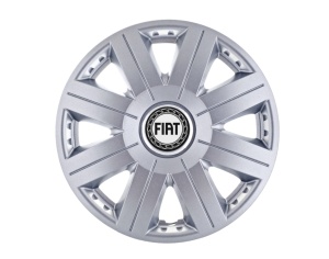 Set 4 capace roti Cosmos cromat R16 pentru gama auto Fiat - Img 1