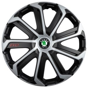 Set 4 Capace Roti Evo Gri-Negru R16, pentru SKODA