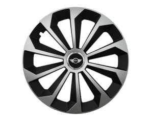Set 4 capace roti Fame Gri-Negru cu inel R15, pentru gama auto Mini - Img 1