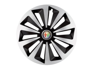 Set 4 capace roti Fox Gri-Negru R15 Compatibil Cu Alfa Romeo