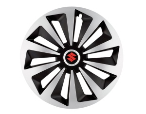 Set 4 capace roti Fox Gri-Negru R15 pentru gama auto Suzuki - Img 1