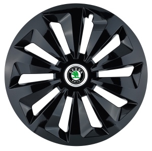 Set 4 capace roti Fox negru R15 pentru gama auto Skoda - Img 1