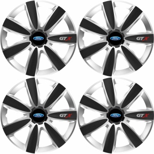 Set 4 Capace Roti GTX Carbon Gri-Negru R15, Compatibil Cu Ford - Img 2