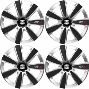 Set 4 Capace Roti GTX Carbon Gri-Negru R15, Compatibil Cu Seat - Img 2