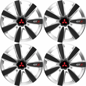 Set 4 Capace Roti GTX Carbon Gri-Negru R15, Pentru Mitsubishi - Img 2