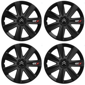 Set 4 capace Roti Gtx Carbon Negru R14, Pentru Citroen - Img 2