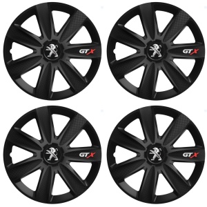 Set 4 Capace Roti GTX Carbon Negru R14, Pentru Peugeot - Img 2
