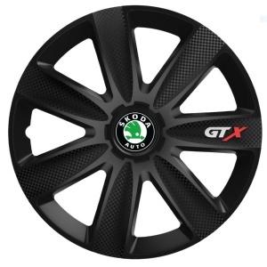 Set 4 Capace Roti GTX Negru Carbon Skoda, R15 - Img 2