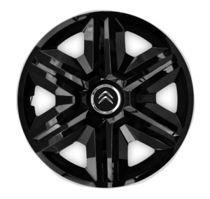 Set 4 capace roti Hubcaps fast black R15 Compatibil Cu Citroen