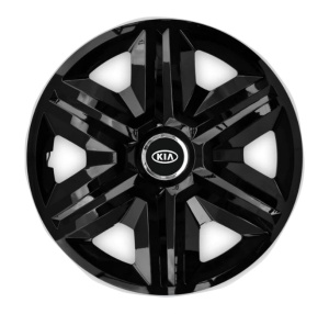 Set 4 capace roti Hubcaps fast black R15 Compatibil Cu Kia