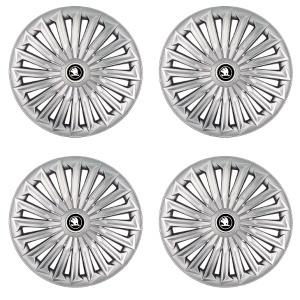 Set 4 capace roti Joy Gri R17 pentru gama auto Skoda. - Img 2