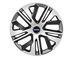 Set 4 capace roti, model Raven Gri-Negru R16, Compatibile cu Volvo - Img 1