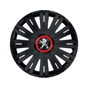 Set 4 capace roti Negre Cu Inel Rosu Active R14 Compatibil Cu Peugeot