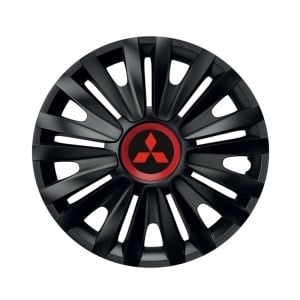 Set 4 capace roti Negre Cu Inel Rosu Royal R14 Compatibil Cu Mitsubishi - Img 3