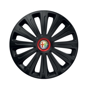 Set 4 capace roti Negre Cu Inel Rosu Trend R16 Compatibil Cu Alfa Romeo - Img 3