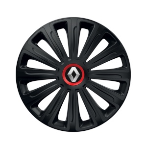 Set 4 capace roti Negre Cu Inel Rosu Trend R16 Compatibil Cu Renault
