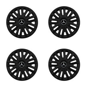 Set 4 capace roti potrivite jantelor de 15 inch (R15) compatibile MERCEDES, Model - 313 Black - Img 2