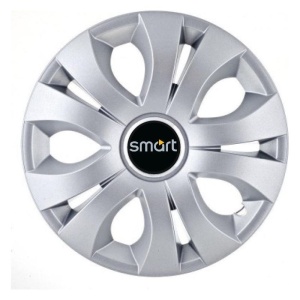 Set 4 Capace Roti, potrivite jantelor de R15, Compatibil Cu Smart, model top crom - Img 3