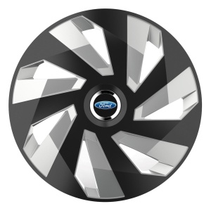 Set 4 Capace Roti, potrivite jantelor de R15, pentru Ford, model vector black and silver