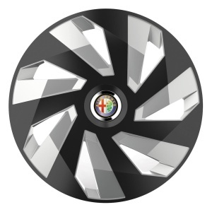Set 4 Capace Roti, potrivite jantelor de R16, pentru Alfa Romeo, model vector black and silver - Img 3