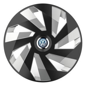 Set 4 Capace Roti, potrivite jantelor de R16, pentru Volkswagen, model vector black and silver - Img 3