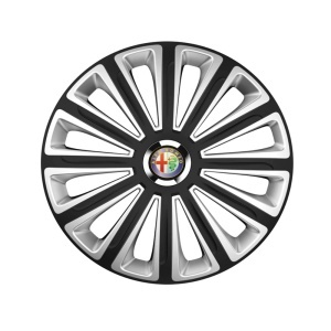 Set 4 capace roti R15 Compatibil Cu Alfa Romeo Trend Silver-Black - Img 3
