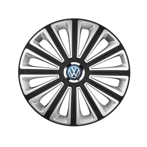 Set 4 capace roti R15 Compatibil Cu Volkswagen Trend Silver-Black - Img 3