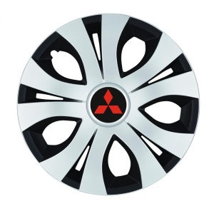 Set 4 Capace Roti Top Gri-Negru R15, Compatibil Cu Mitsubishi