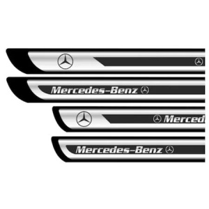 Set 4 stickere protectii praguri gri pentru Mercedes-Benz crom - Img 2