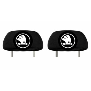 Set 5 huse tetiere negre, pentru gama auto SKODA NOU