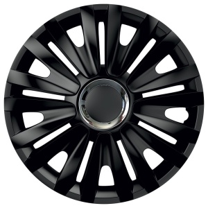 Set capace roti 16` Negre Cu Inel Cromat royal