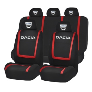 Set Huse Scaune Universale Compatibile cu Dacia – Negru/Rosu