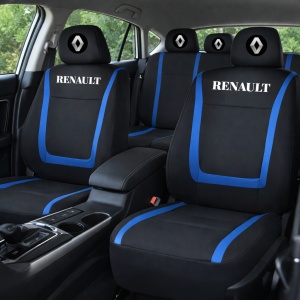 Set Huse Scaune Universale Compatibile cu Renault – Negru/Albastru - Img 2