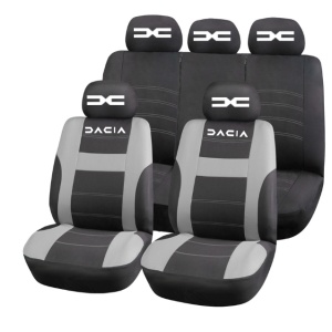 Set Huse Scaune Universale HLX2 Compatibile cu Dacia Nou – Negru/Gri
