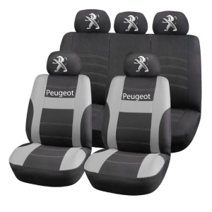 Set Huse Scaune Universale HLX2 Compatibile cu Peugeot – Negru/Gri