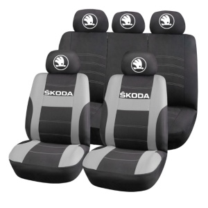 Set Huse Scaune Universale HLX2 Compatibile cu Skoda NOU – Negru/Gri