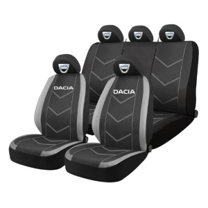 Set Huse Scaune Universale HLX3 Compatibile cu Dacia – Negru/Gri