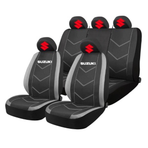 Set Huse Scaune Universale HLX3 Compatibile cu Suzuki – Negru/Gri