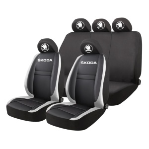Set Huse Scaune Universale HLX4 Compatibile cu Skoda NOU – Negru/Gri