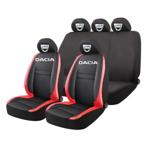Set Huse Scaune Universale HLX5 Compatibile cu Dacia – Negru/Rosu