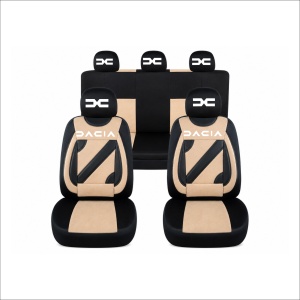 Set Huse Scaune Universale Nero Bej Personalizate cu Dacia Nou