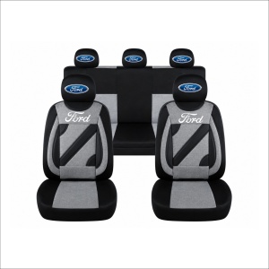 Set Huse Scaune Universale Nero Gri Personalizate cu Ford