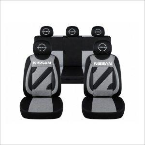 Set Huse Scaune Universale Nero Gri Personalizate cu Nissan Nou