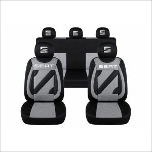 Set Huse Scaune Universale Nero Gri Personalizate cu Seat